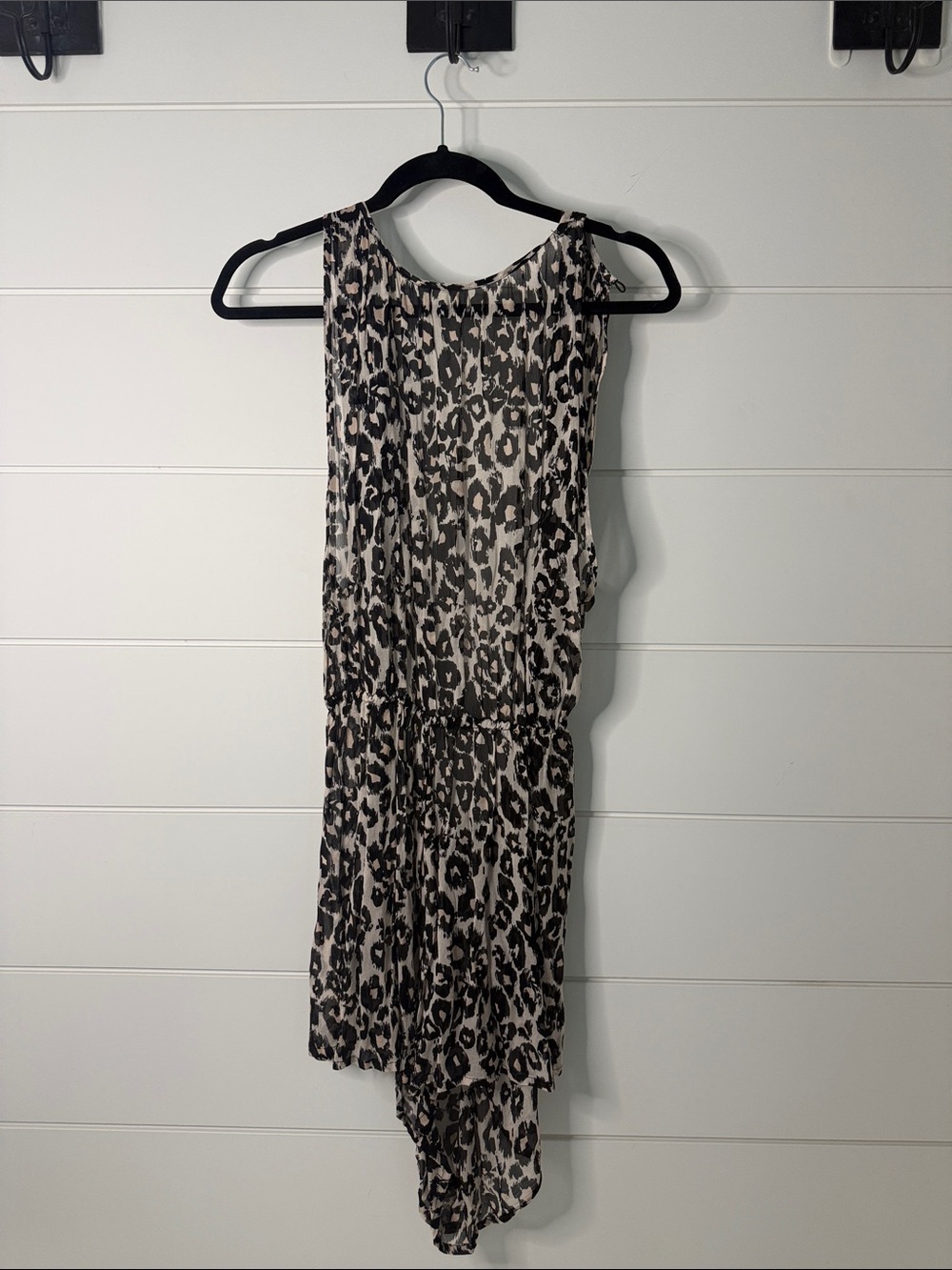 LPA Leopard-Print Sleeveless Dress in Black & Cream
